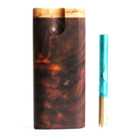 Cocobolo Swivel Lid Dugout & One Hitter-Classy Handcrafted American Stash Box