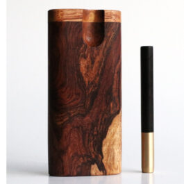 Cocobolo Swivel Lid Dugout & One Hitter-Classy Handcrafted American Stash Box
