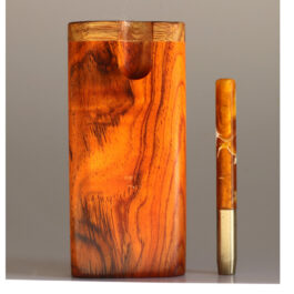 Cocobolo Swivel Lid Dugout & One Hitter-Classy Handcrafted American Stash Box