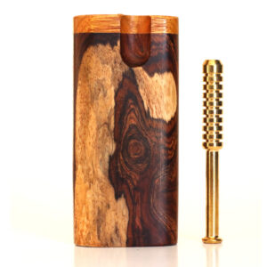 Cocobolo Swivel Lid Dugout & One Hitter-Classy Handcrafted American Stash Box