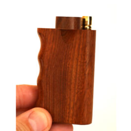 Caribbean Rosewood Swivel Lid Dugout & One Hitter-Classy Handcrafted American Stash Box