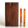 Walnut Swivel Lid Dugout-Two Pipe Double Hitter