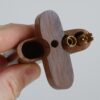 Walnut Swivel Lid Dugout-Two Pipe Double Hitter