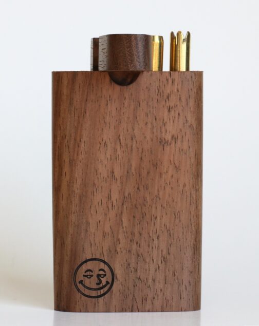 Walnut Swivel Lid Dugout-Two Pipe Double Hitter