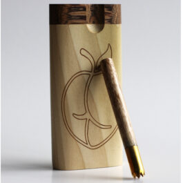 4" Rainbow Poplar Engraved Dugout-Swivel Lid-One Hitter Pipe included