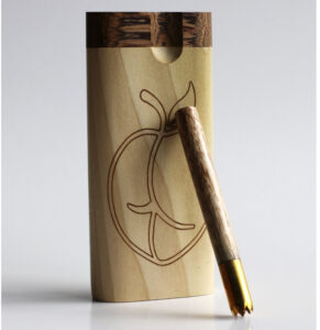 4" Rainbow Poplar Engraved Dugout-Swivel Lid-One Hitter Pipe included