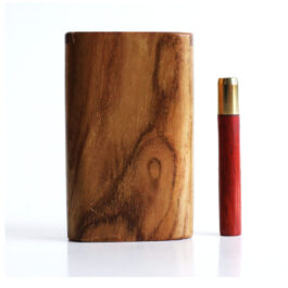 Teak Wood Dugout & One Hitter-3″ Slider Lid-American Crafted Stash Box-one of a kind