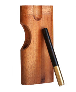 4" Mahogany Swivel Lid Dugout & One hitter pipe-American Made by Better Life-Locking Lid