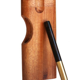 4″ Mahogany Swivel Lid Dugout & One hitter pipe-American Made by Better Life-Locking Lid