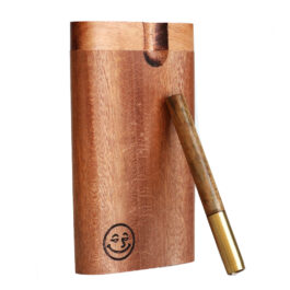 Mahogany Wood Dugout & One Hitter Pipe-American Crafted Stash Box-Extra Storage