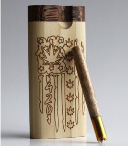 4" Rainbow Poplar Engraved Dugout-Swivel Lid-One Hitter Pipe included