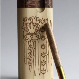 4" Rainbow Poplar Engraved Dugout-Swivel Lid-One Hitter Pipe included