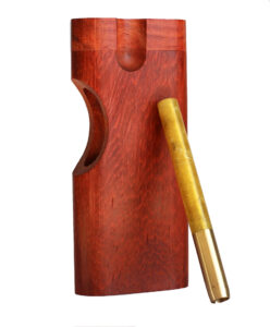 4" Padauk Swivel Lid Dugout & One hitter pipe-American Made by Better Life-Locking Lid