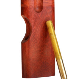 4″ Padauk Swivel Lid Dugout & One hitter pipe-American Made by Better Life-Locking Lid