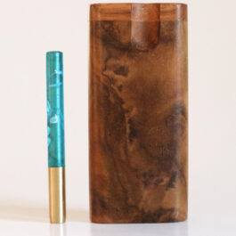 Teak Swivel Lid Dugout & One Hitter-Classy Handcrafted American Stash Box