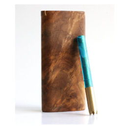 Teak Wood Dugout & One Hitter-4″ Slider Lid-American Crafted Stash Box-one of a kind