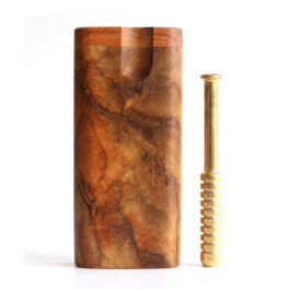 Teak Wood Dugout & One Hitter-4" Swivel Lid-American Crafted Stash Box-one of a kind