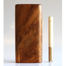 Teak Wood Dugout & One Hitter-4″ Slider Lid-American Crafted Stash Box-one of a kind