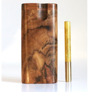 Teak Swivel Lid Dugout & One Hitter-Classy Handcrafted American Stash Box