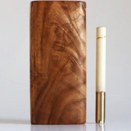 Teak Wood Dugout & One Hitter-4″ Slider Lid-American Crafted Stash Box-one of a kind