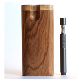 Teak Wood Dugout & One Hitter-4″ Swivel Lid-American Crafted Stash Box-one of a kind