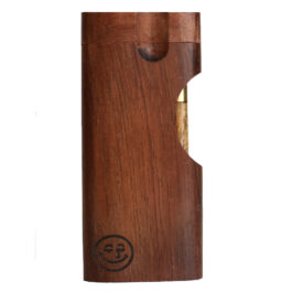 4″ Walnut Swivel Lid Dugout & One hitter pipe-American Made by Better Life-Locking Lid