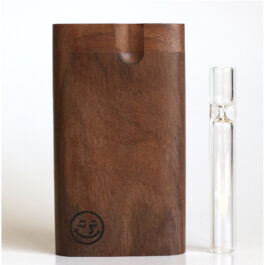 Walnut Wood Big Hitter-Dugout & Glass Pipe-American Crafted Super Size Dugout