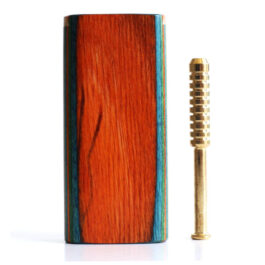 4″ Slider Lid Diamond Wood Dugouts & One Hitter Pipes-Colorful Etched Stash Box