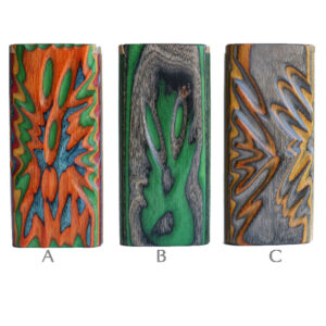 4" Slider Lid Diamond Wood Dugouts & One Hitter Pipes-Colorful Etched Stash Box