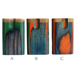 3″ Swivel Lid Diamond Wood Dugouts & One Hitter Pipes-Colorful Small Stash Box