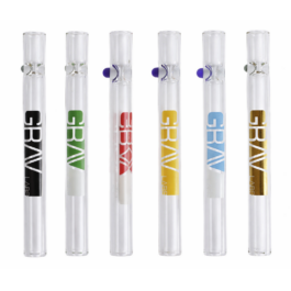 4+” GRAV Glass One Hitters- Multiple colors- Solid Multi Hitter Pipe-Glass Bead Roll Proof Pipe