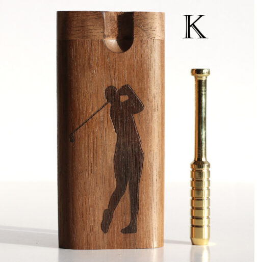 4" Walnut Dugout with Golf Engraved Art