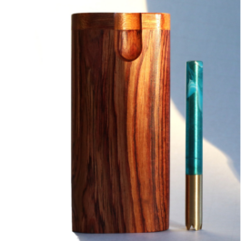 Cocobolo Wood Dugout & One Hitter Pipe-One of a Kind Stash Box-American Crafted