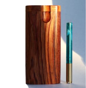 Cocobolo Wood Dugout & One Hitter Pipe-One of a Kind Stash Box-American Crafted