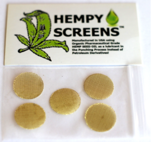 5 x .75" Brass Pipe Screens-Special Hemp Processing-Stiff Flex