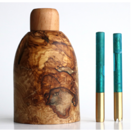 Olive Wood Tabletop Dugout- One Hitter Stash Box- Smoker's Gift