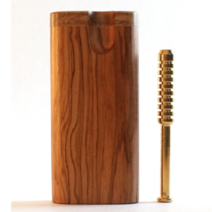 Teak Wood Dugout & One Hitter-4" Swivel Lid-American Crafted Stash Box-one of a kind