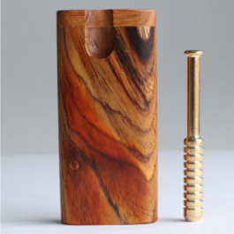 Cocobolo Swivel Lid Dugout & One Hitter-Classy Handcrafted American Stash Box