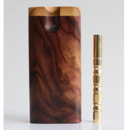 Cocobolo Swivel Lid Dugout & One Hitter-Classy Handcrafted American Stash Box