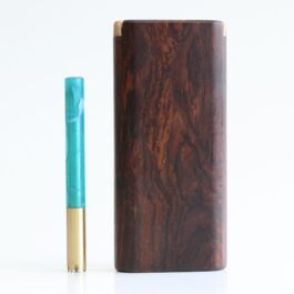 Cocobolo Slider Lid Dugout & One Hitter-Classy Handcrafted American Stash Box