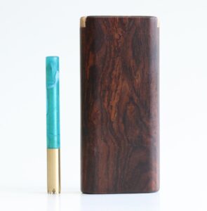Cocobolo Slider Lid Dugout & One Hitter-Classy Handcrafted American Stash Box
