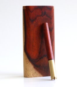 Cocobolo Slider Lid Dugout & One Hitter-Classy Handcrafted American Stash Box