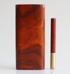 Cocobolo Slider Lid Dugout & One Hitter-Classy Handcrafted American Stash Box