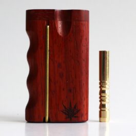 3" Red Padauk Wood Dugout with Swivel Lid, Grip Side and Built in Poker