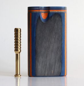 3" Swivel Lid Dugout & One Hitter Pipe-American Crafted Diamond Wood