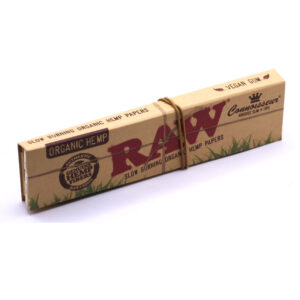 RAW Organic Hemp Connoisseur Rolling Papers-King Size Slim-32 Leaf Pack