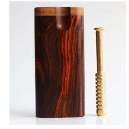 Cocobolo Swivel Lid Dugout & One Hitter-Classy Handcrafted American Stash Box