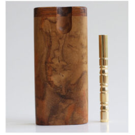 Teak Wood Dugout & One Hitter-4″ Swivel Lid-American Crafted Stash Box-one of a kind