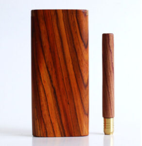 Cocobolo Slider Lid Dugout & One Hitter-Classy Handcrafted American Stash Box