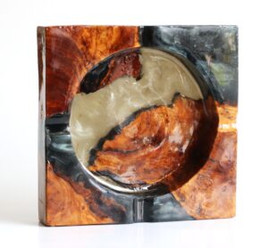 Olive Wood Ashtray-Tunisian Art Piece-World Class Gift